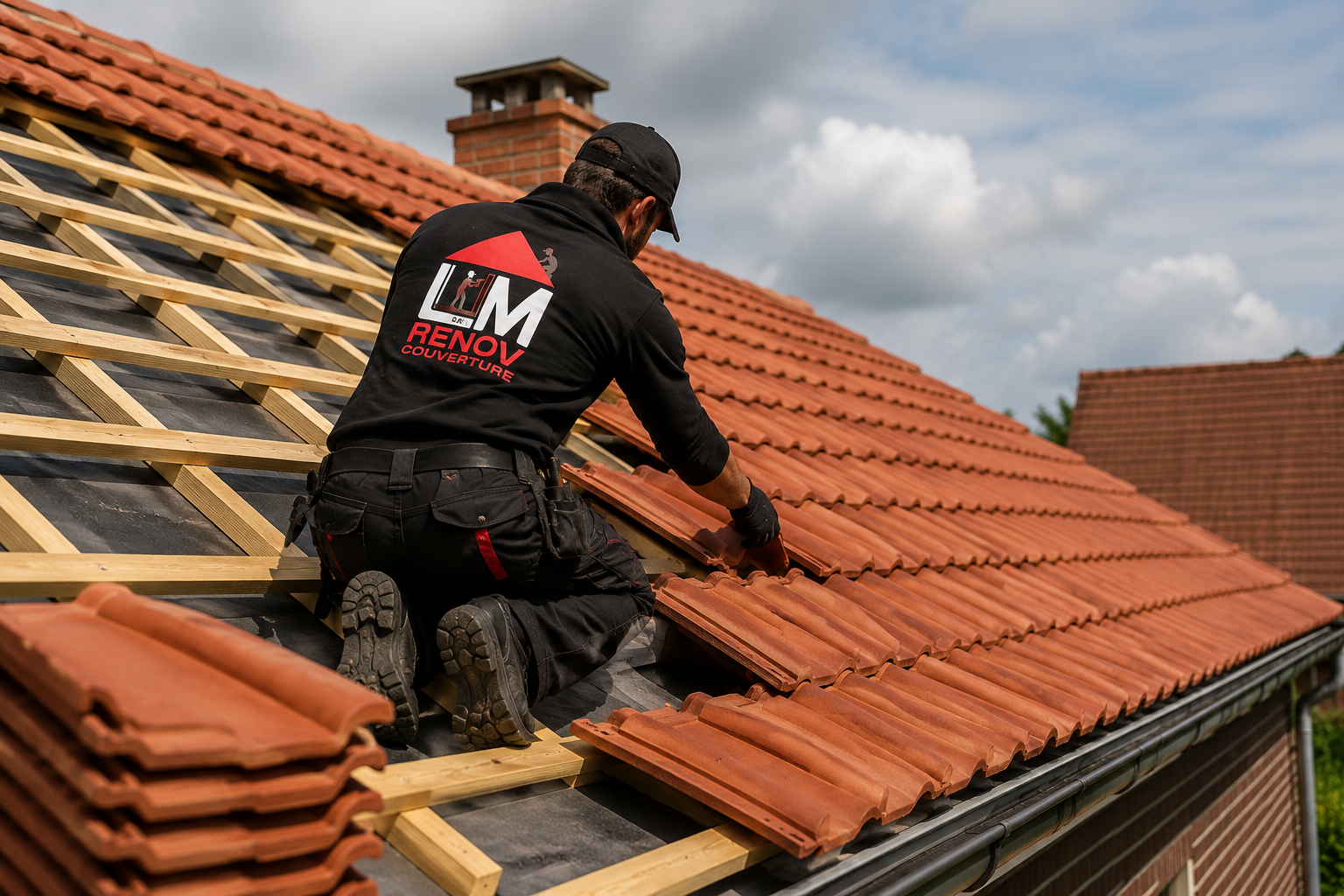 Artisan LM Renov intervenant sur une toiture